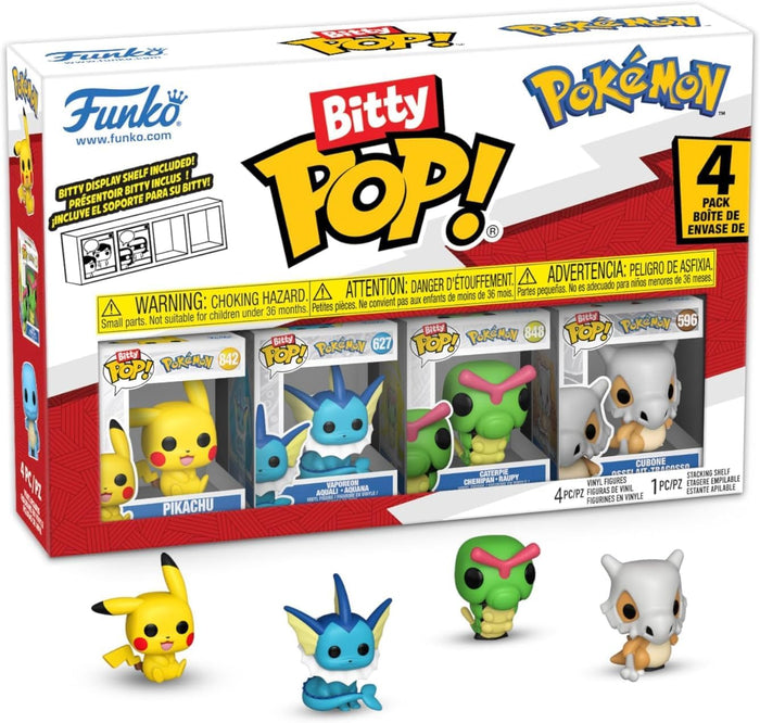 Funko Bitty POP Pokemon 4 Pack Pikachu Vaporeon Caterpie Cubone 0.9 Inch Figures