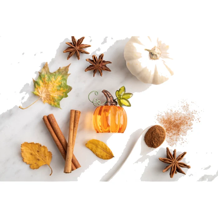 pumpkin laying on the table with other decors