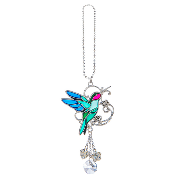 hummingbird lovers keychain charm