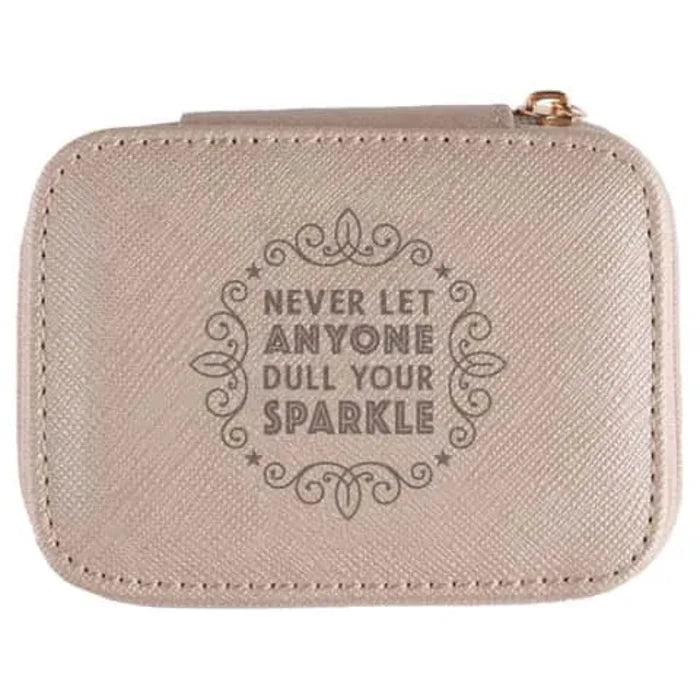 Pink Travel Jewelry Holder - "Never let anyone dull your sparkle