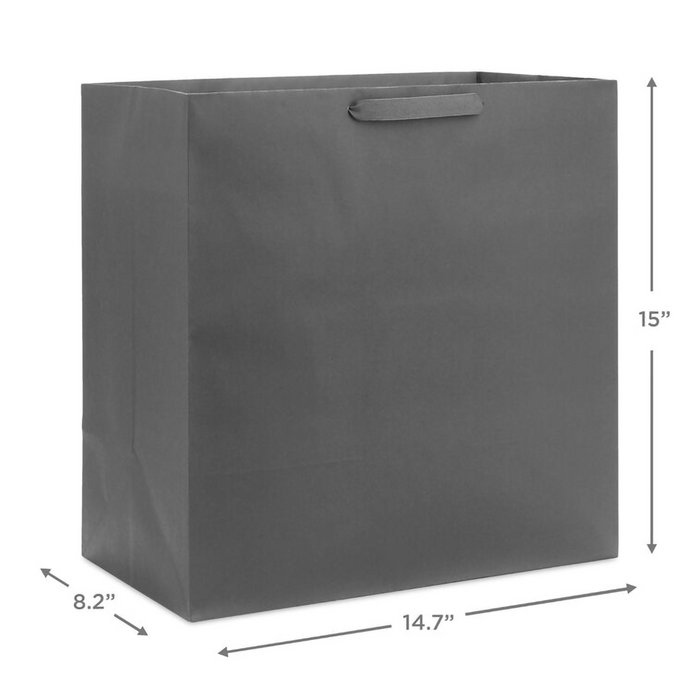 Hallmark : 15" Gray Extra-Deep Gift Bag