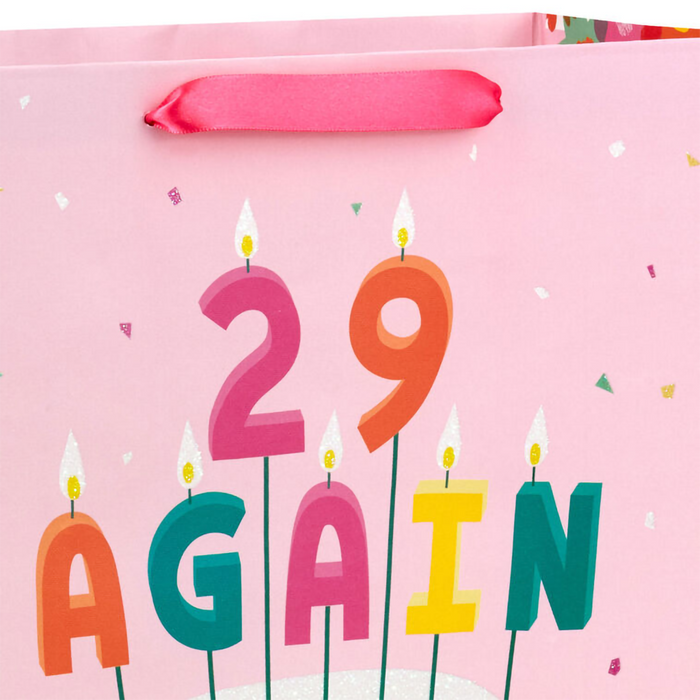Hallmark : 15.5" 29 Again Cake and Candles Extra-Large Birthday Gift Bag