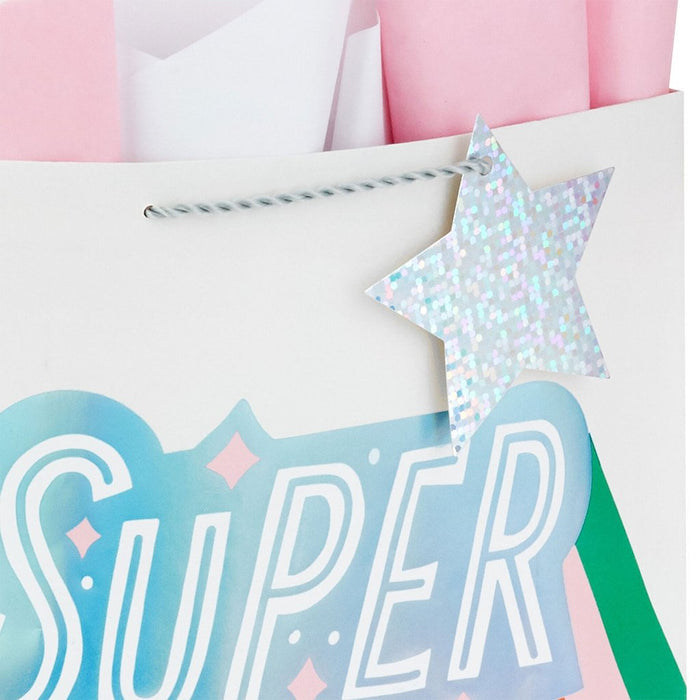"Hallmark : 15.5\" Super Mom Extra-Large Gift Bag With Tissue Paper - Hallmark : 15.5\" Super Mom Extra-Large Gift Bag With Tissue Paper"