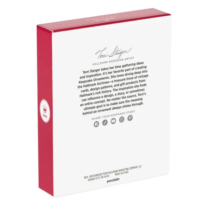 Hallmark Keepsake Ornament packaging with text and branding on a white background