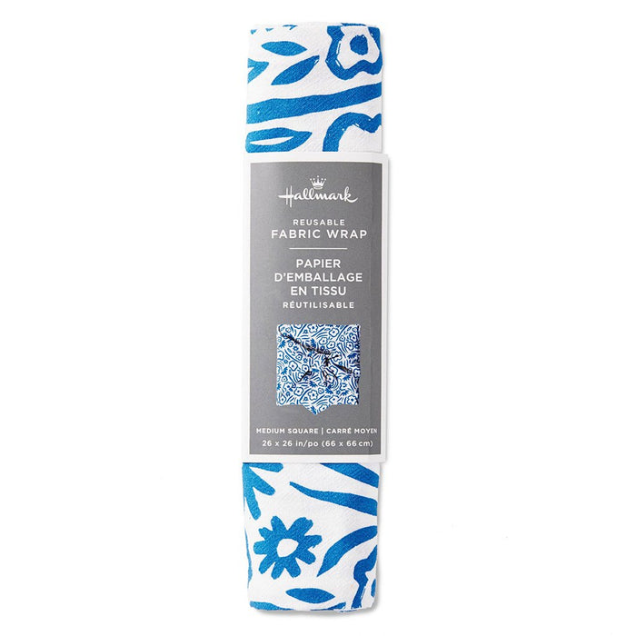 Hallmark : 26" Blue Floral Fabric Gift Wrap - Hallmark : 26" Blue Floral Fabric Gift Wrap