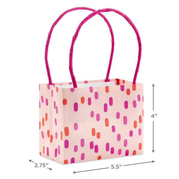 Hallmark : 4" Patterned Pink Mini Horizontal Gift Bag Bundle