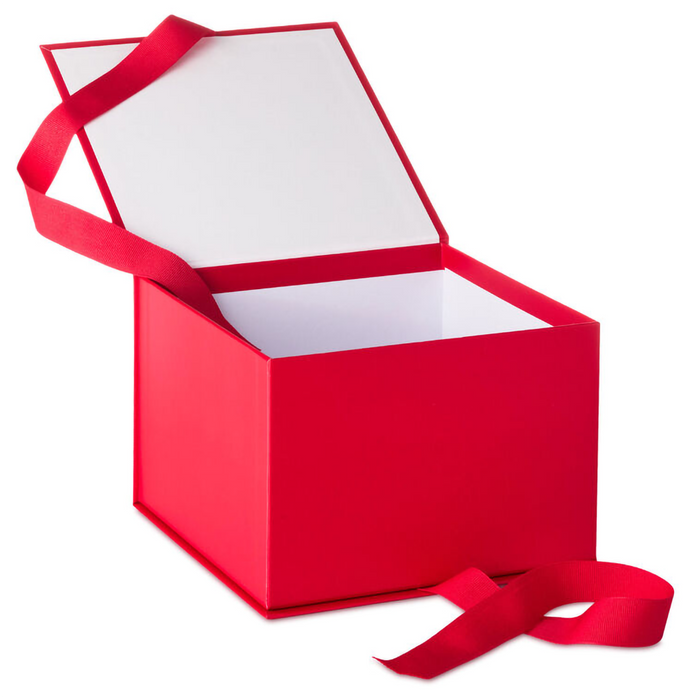 Hallmark : 7.2" Solid Red Large Square Gift Box
