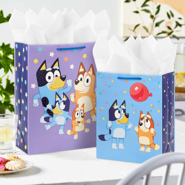 Hallmark : Bluey Party Fun 2-Pack Birthday Gift Bag Bundle