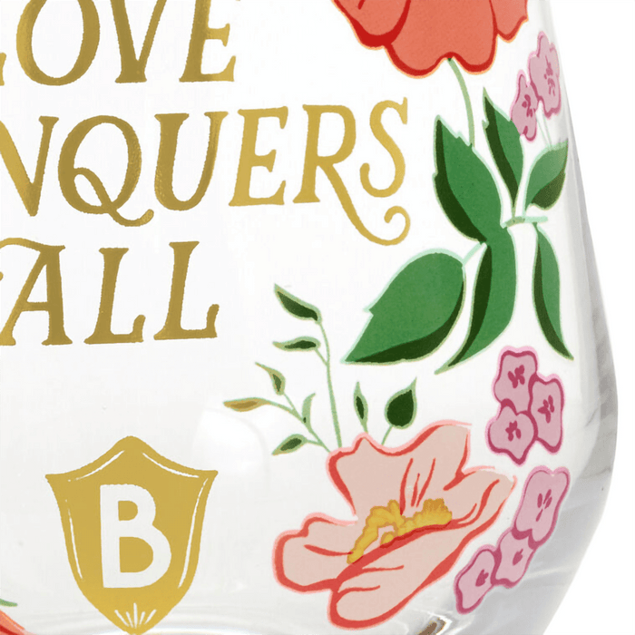 Hallmark : Bridgerton Love Conquers All Stemless Wine Glass - Hallmark : Bridgerton Love Conquers All Stemless Wine Glass
