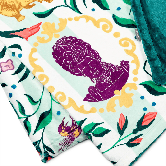 Hallmark : Bridgerton Ton Silhouettes on Floral Blanket, 50x60 - Hallmark : Bridgerton Ton Silhouettes on Floral Blanket, 50x60