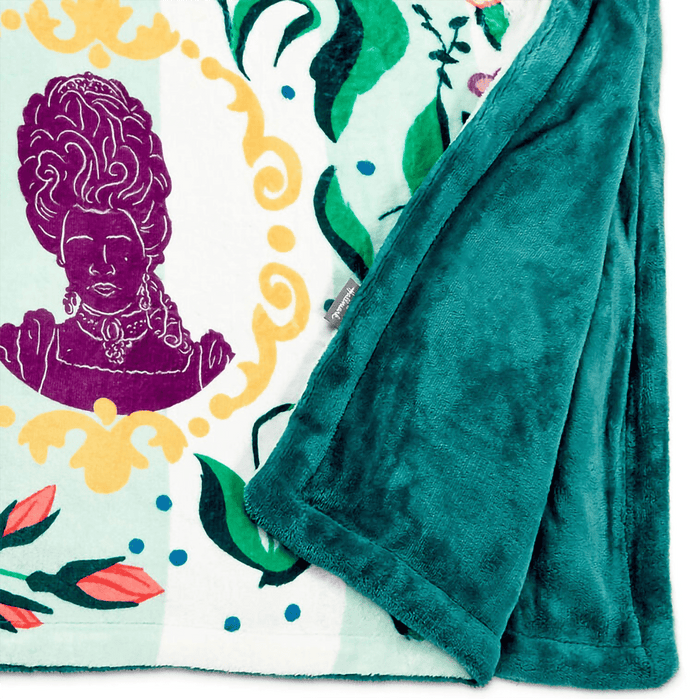 Hallmark : Bridgerton Ton Silhouettes on Floral Blanket, 50x60 - Hallmark : Bridgerton Ton Silhouettes on Floral Blanket, 50x60