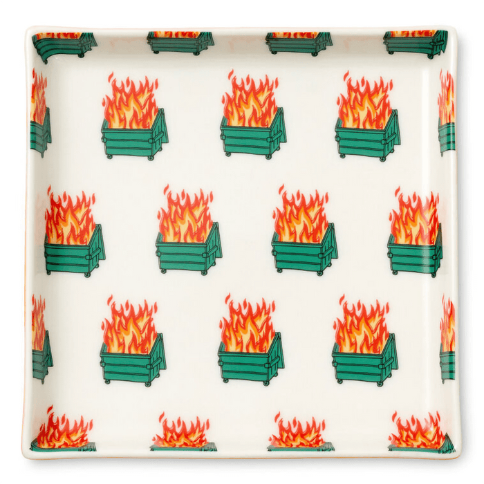 Hallmark : Dumpster Fire Funny Trinket Tray - Hallmark : Dumpster Fire Funny Trinket Tray