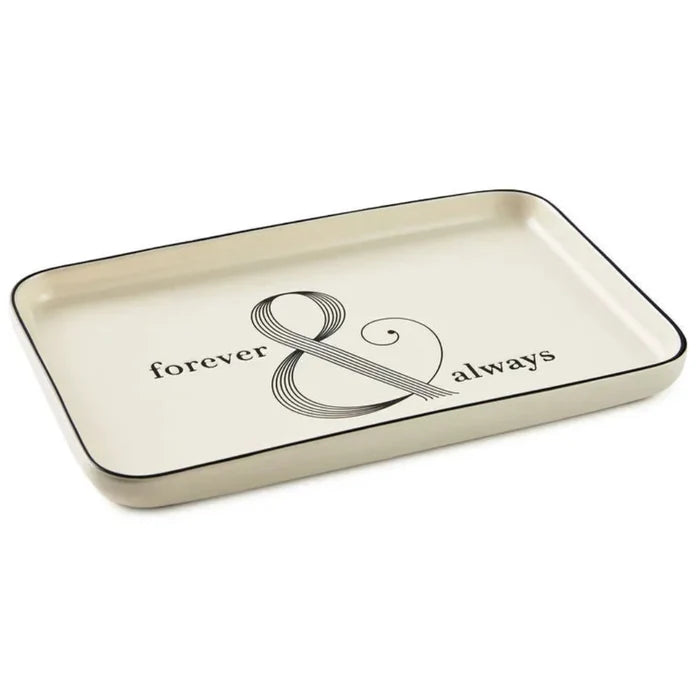 side view of the hallmark's Forever & Always Serving Platter .