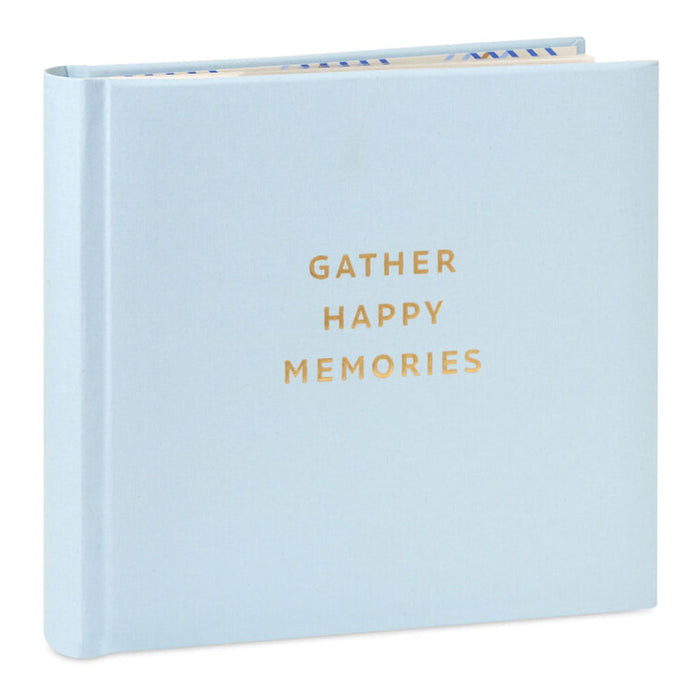 Hallmark : Gather Happy Memories Gold on Light Blue Linen Photo Album - Shop in-store at Annie's Hallmark locations, or explore our full selection online.