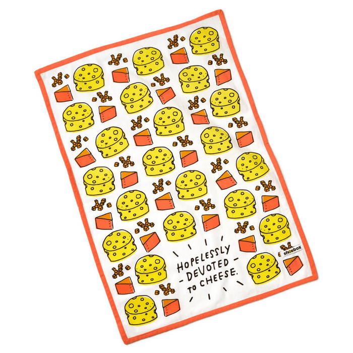 Hallmark : Hopelessly Devoted to Cheese Funny Tea Towel, 18x26 - Hallmark : Hopelessly Devoted to Cheese Funny Tea Towel, 18x26