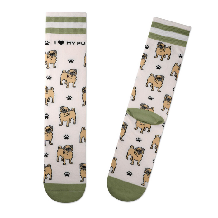 Hallmark : I Love My Pug Crew Socks