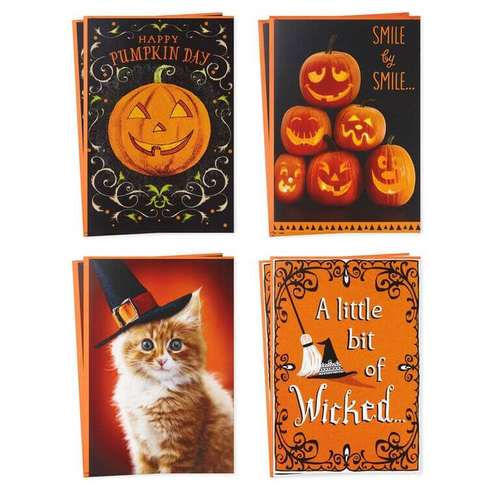 Hallmark : Jack-o'-Lanterns and Witches Assorted Halloween Cards, Pack of 8