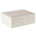 Trinket box with "Love through the years" in gold lettering