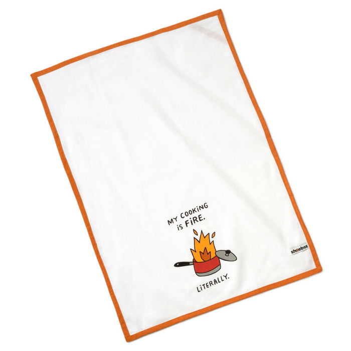 Hallmark : My Cooking Is Fire Funny Tea Towel, 18x26 - Hallmark : My Cooking Is Fire Funny Tea Towel, 18x26 - Hallmark : My Cooking Is Fire Funny Tea Towel, 18x26