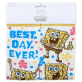 Pack of socks with SpongeBob SquarePants design and 'Best Day Ever!' text on a white background.