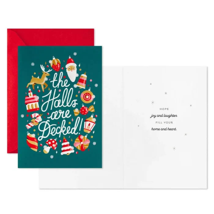 Hallmark : The Halls Are Decked Boxed Christmas Cards, Pack of 16