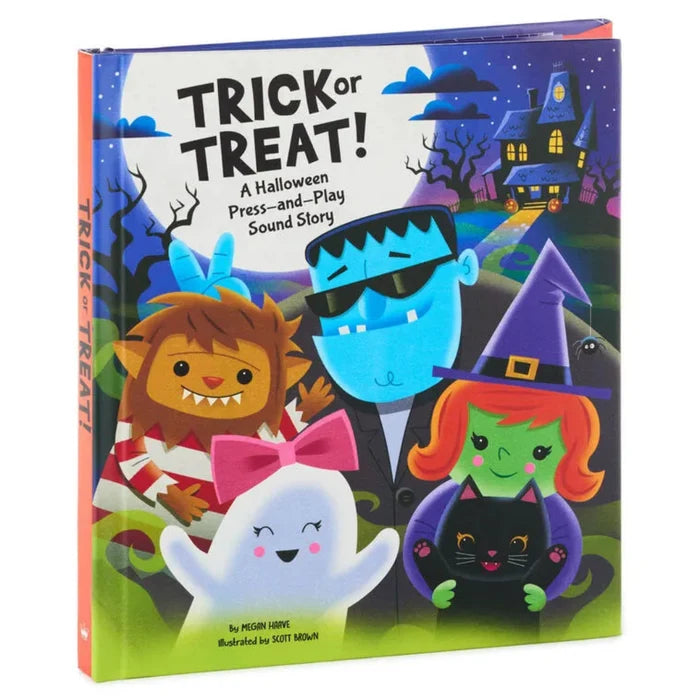 Children's book titled 'Trick or Treat!' with Halloween-themed illustrations on the cover.