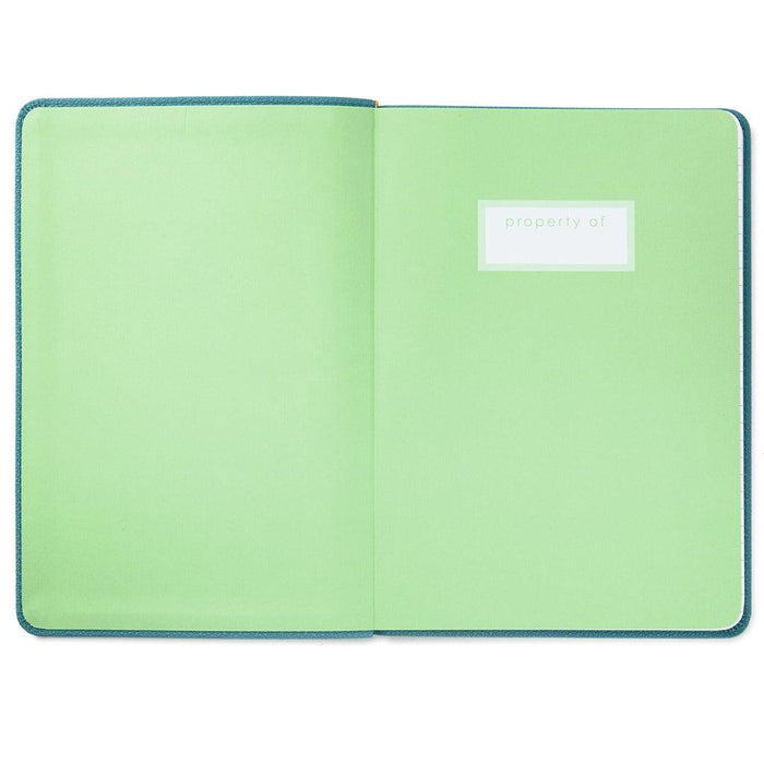 "Hallmark : Turquoise Faux Leather Notebook With Pen -"