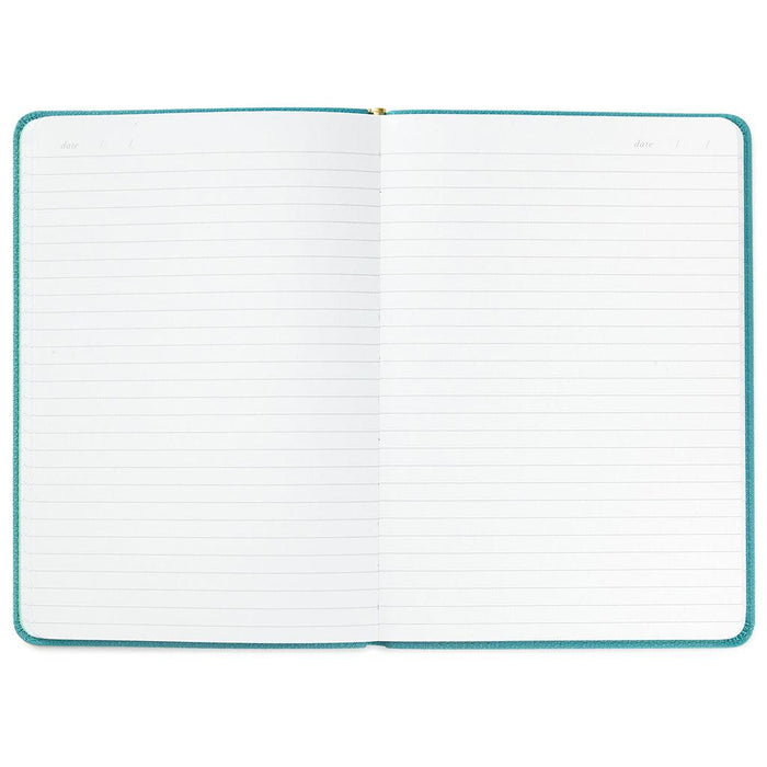 "Hallmark : Turquoise Faux Leather Notebook With Pen -"