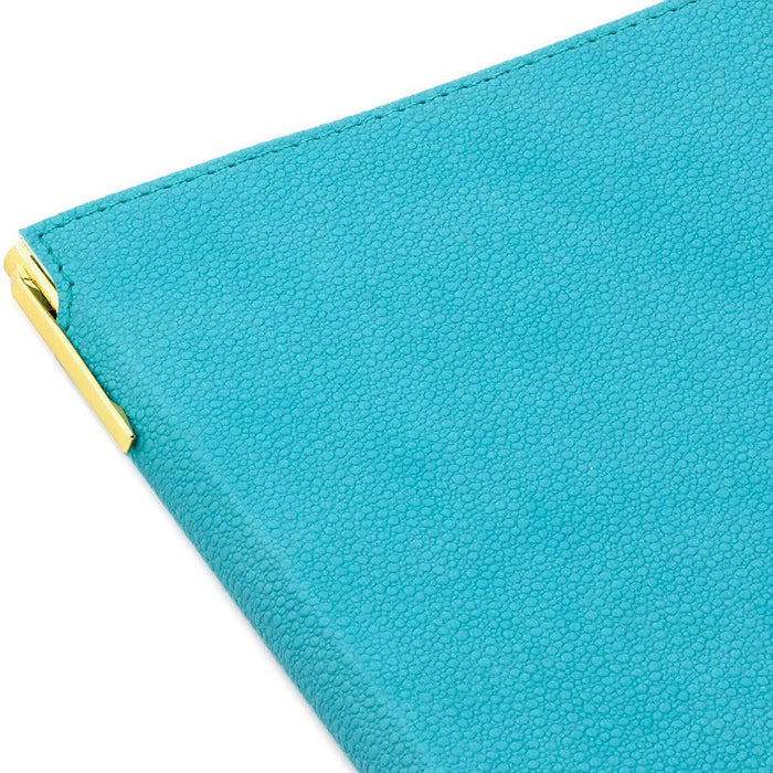 "Hallmark : Turquoise Faux Leather Notebook With Pen -"