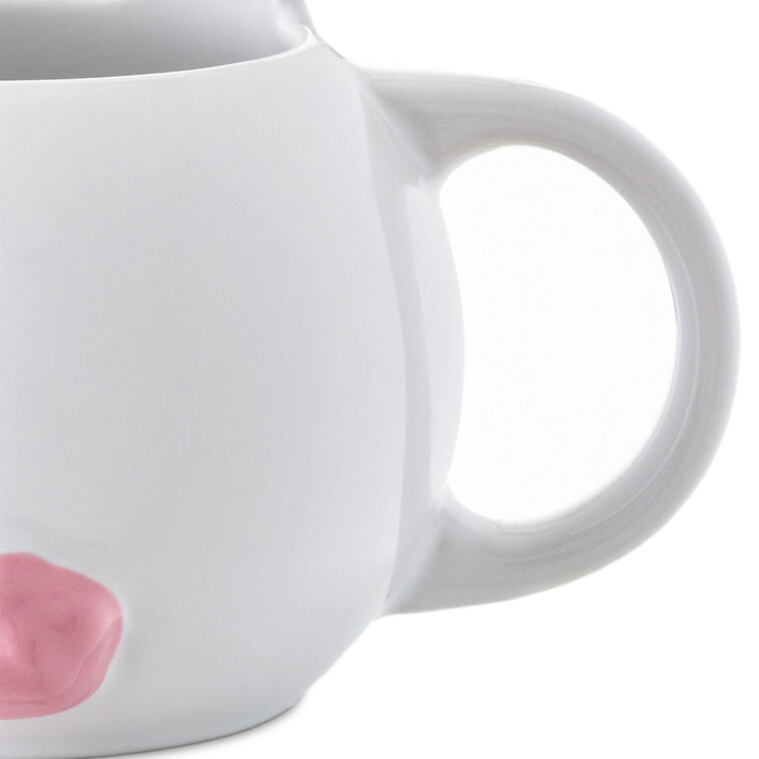 Hallmark : White Bunny Sculpted Mug, 14 oz.