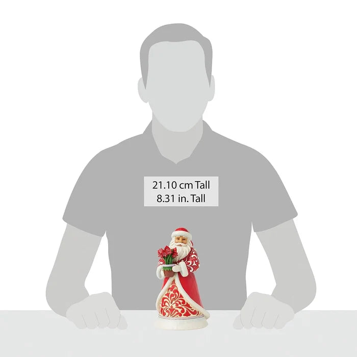 Size comparison image showing 8.3-inch Jim Shore Santa figurine.