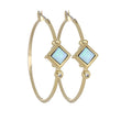 John Medeiros : Opalas do Mar Collection - Blue Diamond Opal Hoop Earrings - Gold - (Assorted Size Option) - John Medeiros : Opalas do Mar Collection - Blue Diamond Opal Hoop Earrings - Gold - (Assorted Size Option)