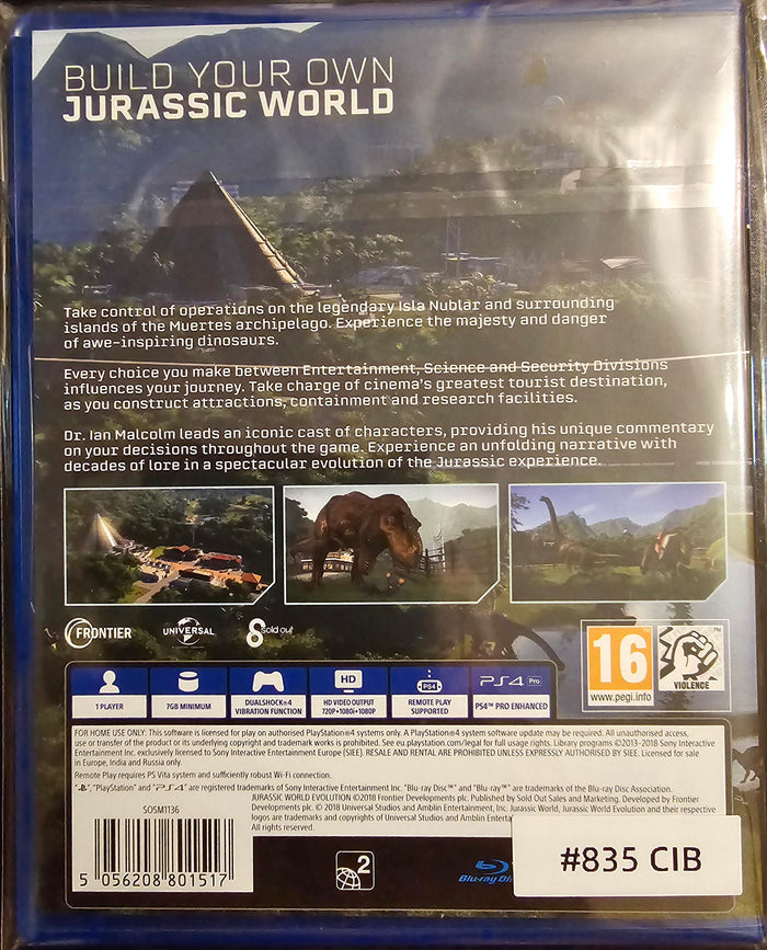 Jurassic World Evolution – PlayStation 4