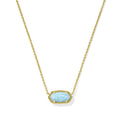 Kendra Scott : Elisa Pendant Gold Necklace - Light Teal Kyocera Opal
