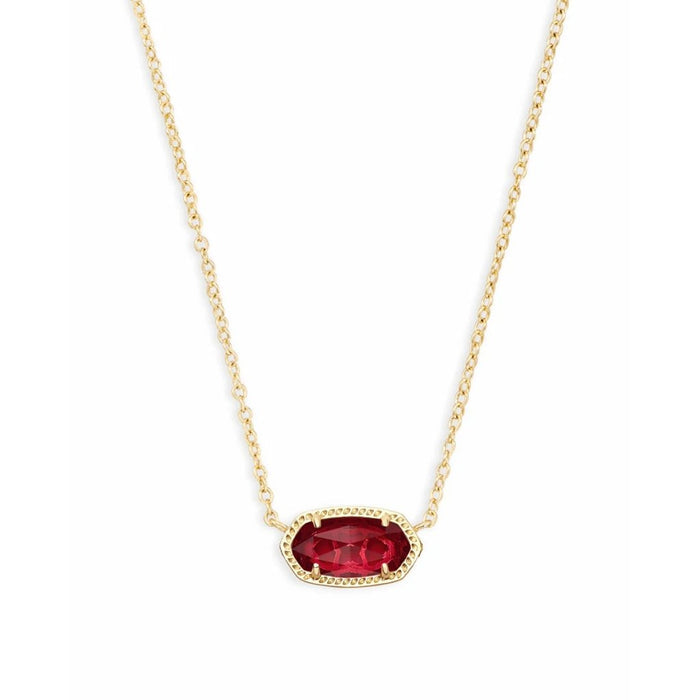 Kendra Scott Elisa gold pendant necklace with bold berry glass stone