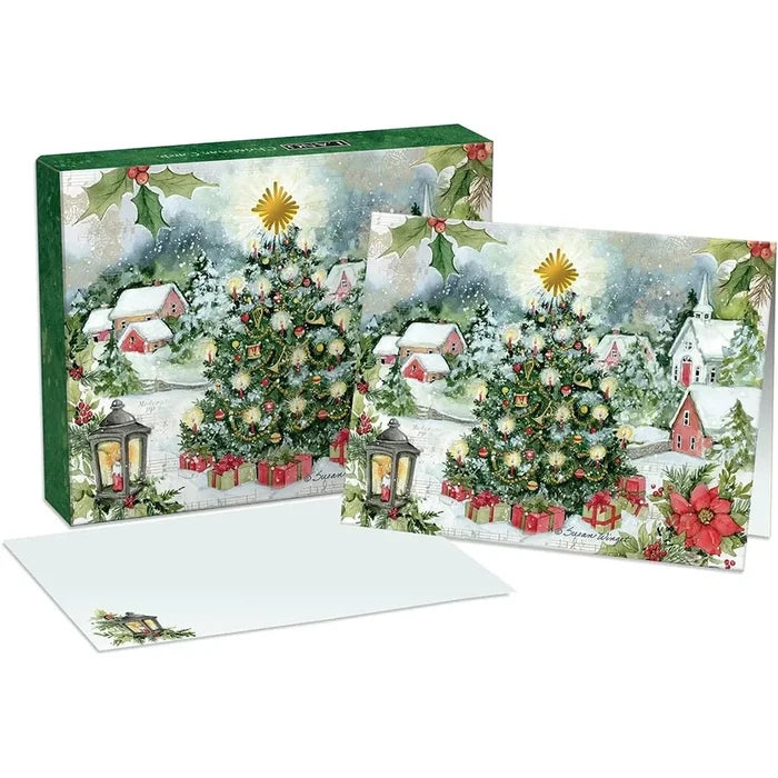 “Lang Christmas Tree Boxed Christmas Cards — holiday greeting cards with classic Christmas tree design, includes envelopes.”