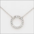 "Center Court : Silver CZ Decorative Circle Layers Necklace - Center Court : Silver CZ Decorative Circle Layers Necklace"