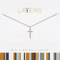 "Center Court : Silver Hammered Cross Layers Necklace - Center Court : Silver Hammered Cross Layers Necklace"