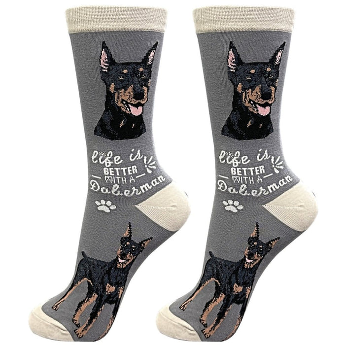 "Life Is Better With A Doberman Unisex Socks - Life Is Better With A Doberman Unisex Socks"