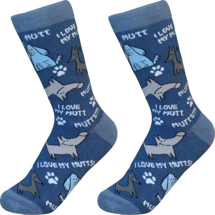 "Pet Lover - I Love My Mutt Unisex Socks - Pet Lover - I Love My Mutt Unisex Socks"