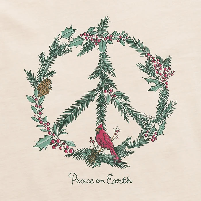Life Is Good : Winter Pines Peace Long Sleeve Tee - Vee neck