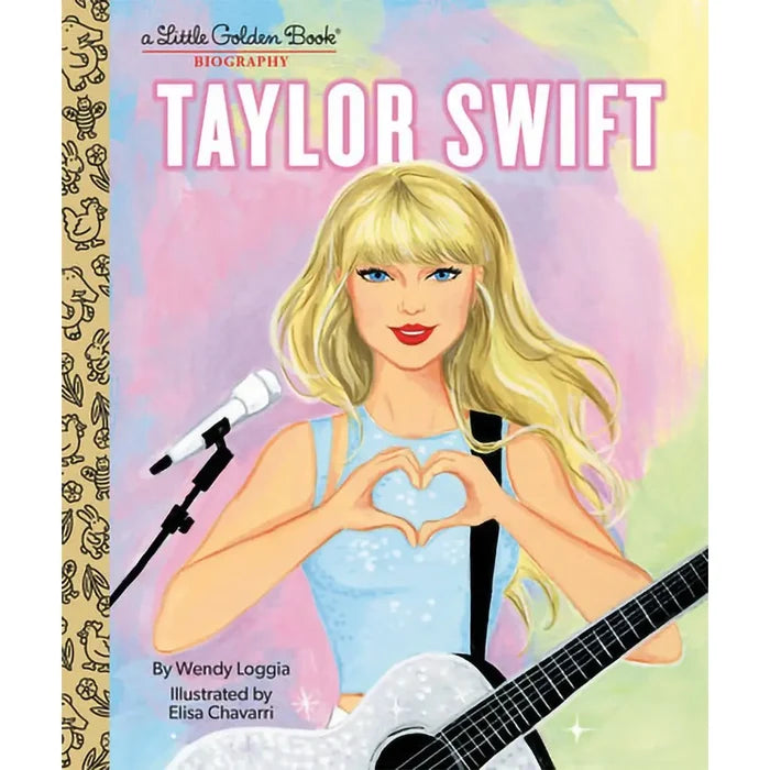 Little Golden Book cover featuring Taylor Swift with a guitar and microphone