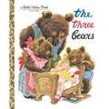 Cover of 'The Three Bears' Little Golden Book with three bears and a doll.
