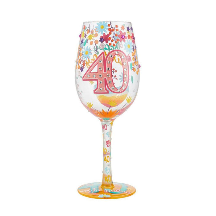 "Lolita : Wine Glass - Happy 40th Birthday -"