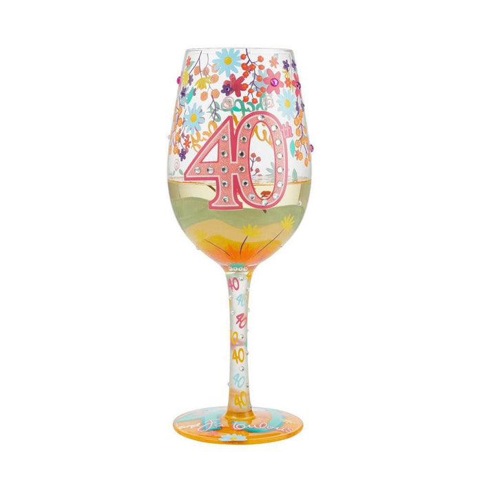 "Lolita : Wine Glass - Happy 40th Birthday -"