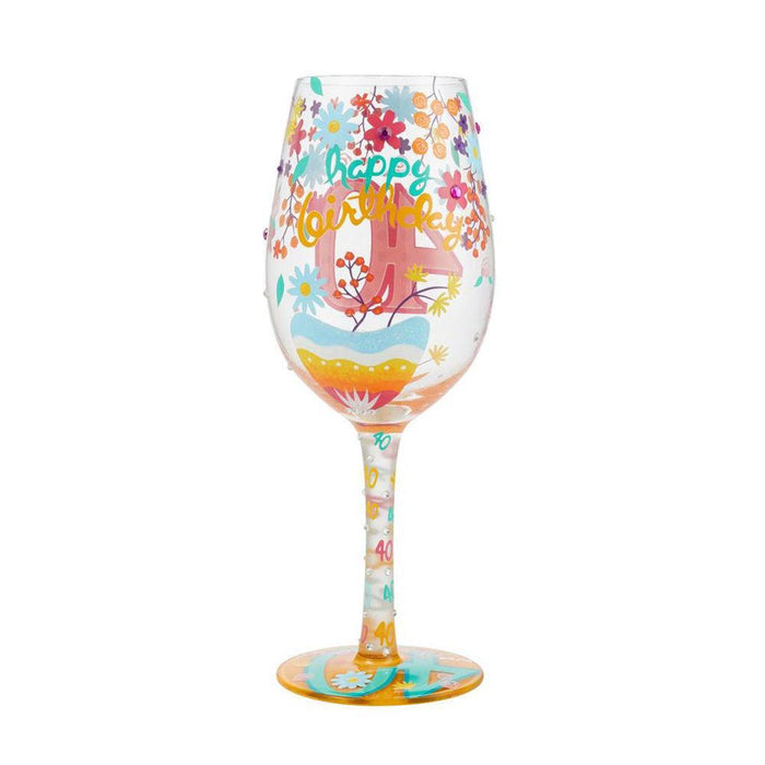 "Lolita : Wine Glass - Happy 40th Birthday -"