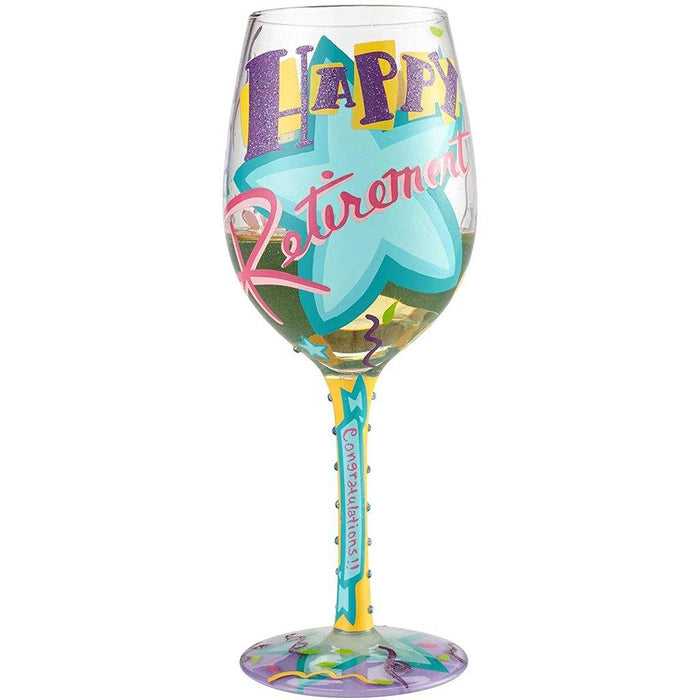 "Lolita : Wine Glass - Happy Retirement -"