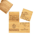 "Massachusetts State Puzzle 4 Piece Bamboo Coaster Set with Case -"