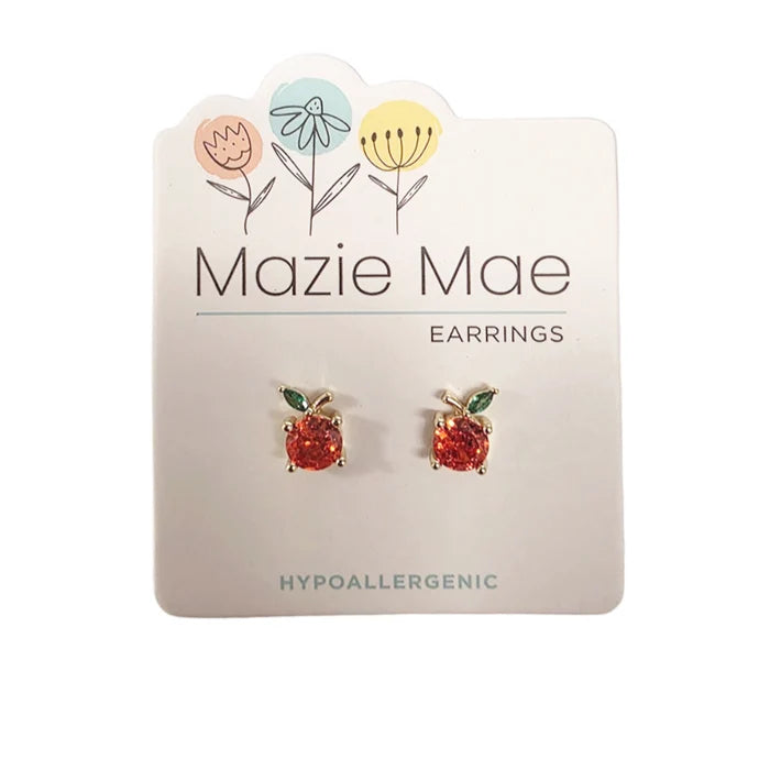 Mazie Mae : Gold Apple Stud Earrings