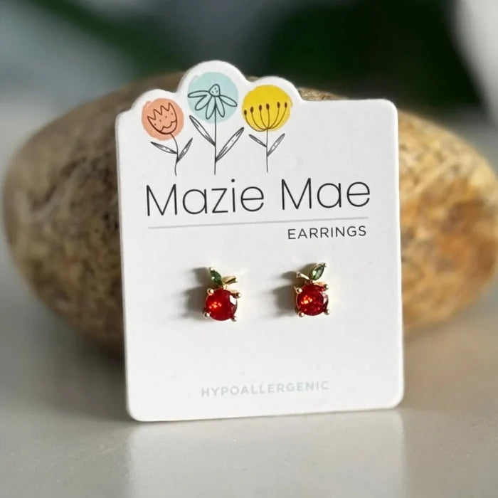 Mazie Mae : Gold Apple Stud Earrings